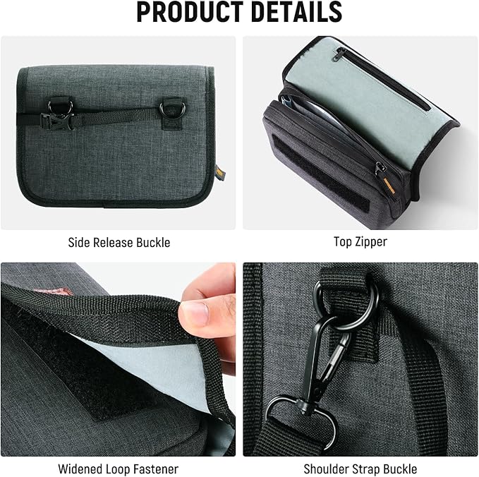 NEEWER Camera Lens Filter Case with Water Resistant Hard Shell, 6 Soft Pockets, Shoulder Strap, Pro Photography Filter Bag Storage Pouch for 4''x 4'', 4''x 5.65'' Square, 95mm Circular Filters, PB025