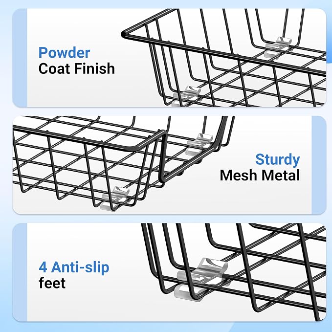 Gawerk Letter Desk Tray Organizer, A4 File Tray Magazine Files Storage Basket Organizer Bin (2)