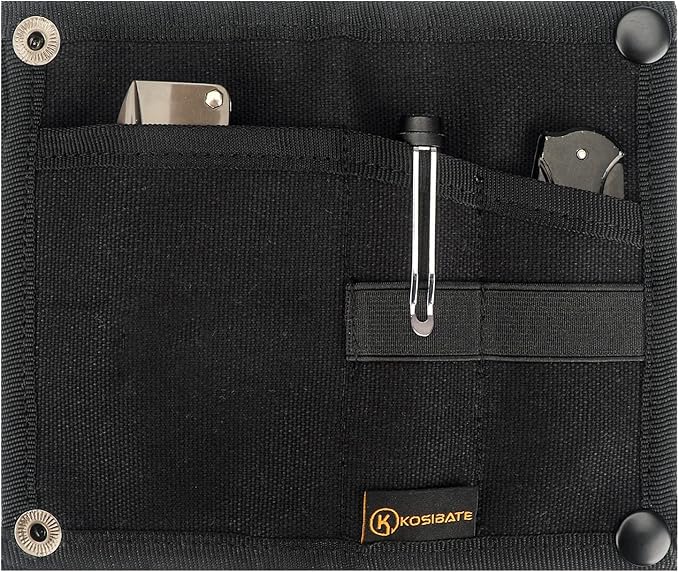 Kosibate EDC Pouch, EDC Organizer, Tool Pouch for Knife/Flashlight/Tactical Pen/Card-Men's Slim Pocket Organizer for Daily Carry