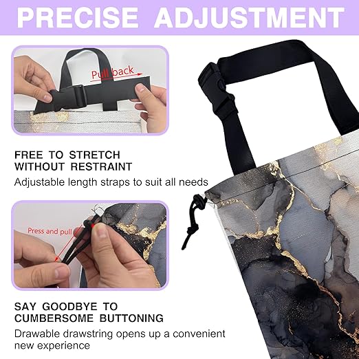 Car Trash Bag Gray Gold Marble Car Trash Bin Leakproof Waterproof Car Trash Can for Back Seat, Foldable Car Garbage Bag with Adjustable Straps and Drawstring for Car Accessories