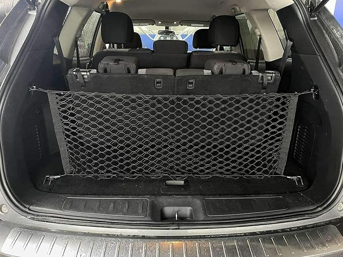 Trunk Organizer Cargo Net for Nissan Pathfinder 2013-2023–Envelope Style Cargo Net for SUV-Premium Mesh Car Trunk Organizer Vehicle Carrier Storage–Compatible with Nissan Pathfinder