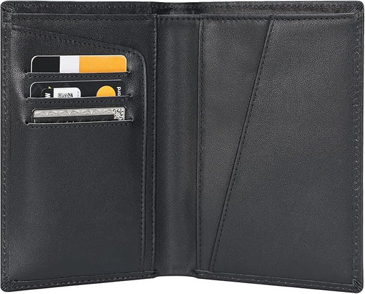 Polare Functional RFID Blocking Leather Passport Holder Travel Bifold Wallet For Men