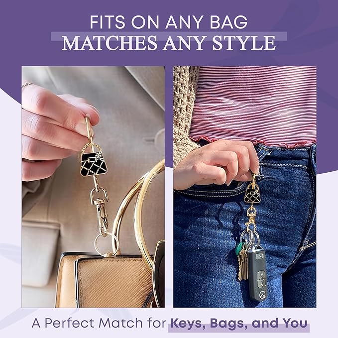 Women’s Bag Charm Key Finder, Car Keychain Hook, Cute Purse Organizer & Tote Bag Accessories, Gifts for Mom - Original