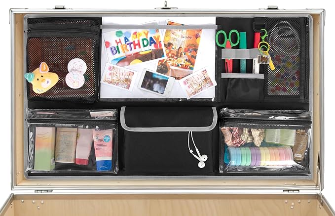 PGmoon 30” L X 17.5” W Camp Trunk Lid Organizer for Summer Camp, College, Travel, Storage with Multiple Pockets (Bag Only)