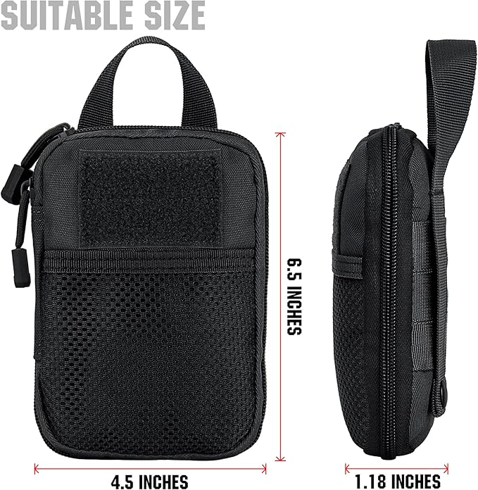 IronSeals Tactical Molle EDC Pouch Utility Tool Pouch Compact Pocket Organizer Pouch with US Flag Patch