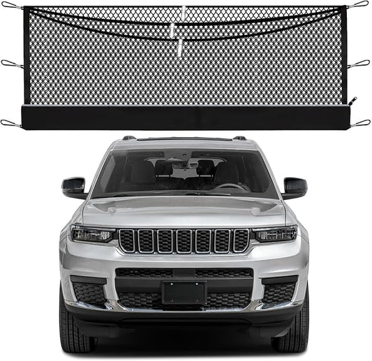 3-Layer Cargo Net for Jeep Grand Cherokee 2021-2026, Multi-Zone Trunk Storage Net with Zippered Bottom Bag, Heavy-Duty Cargo Organizer Netting for Camping, Travel & Daily Use