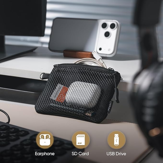 VULKIT Coin Purse Pack of 2 Zipper Wallet Change Purse Slim Travel Pouch Multifunctional Pouch Bag Everyday Carry