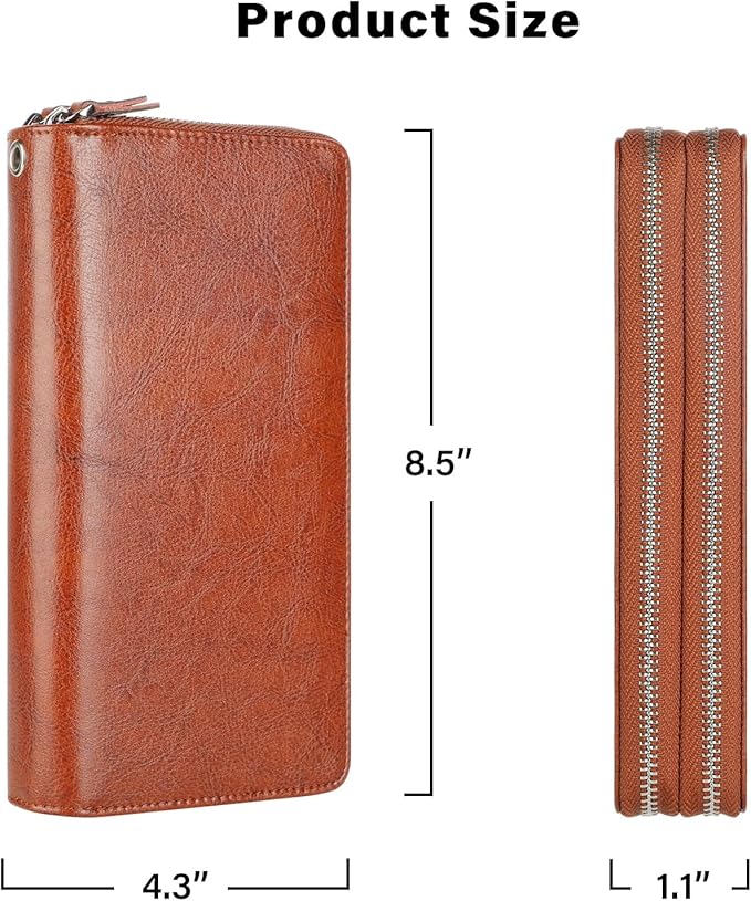 Lavemi Small Compact Women Wallet RFID Blocking Genuine Leather Bifold Purse with ID Windows