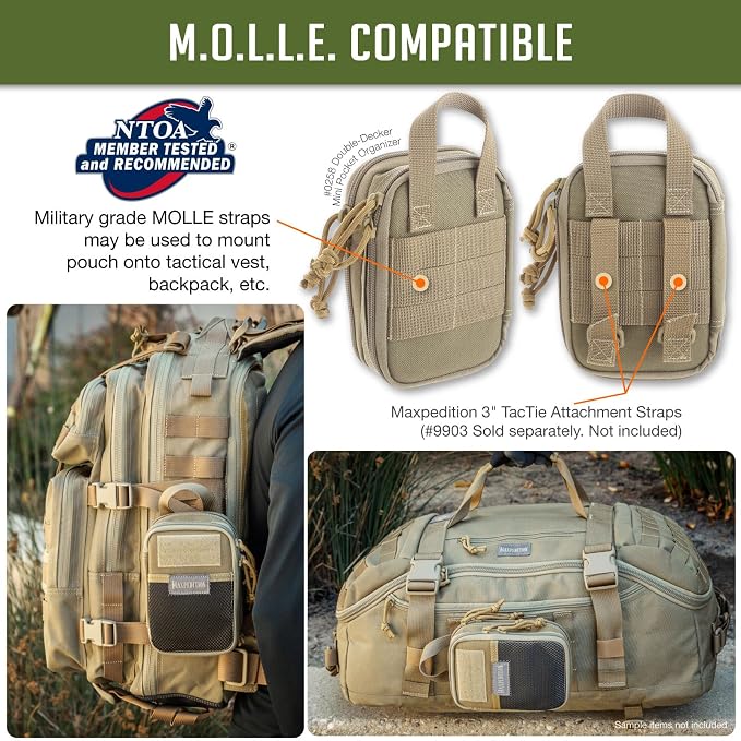 MAXPEDITION Double-Decker Pocket Organizer, Tactical Tool Pouch for Organization, EDC Pouch for Everyday Carry