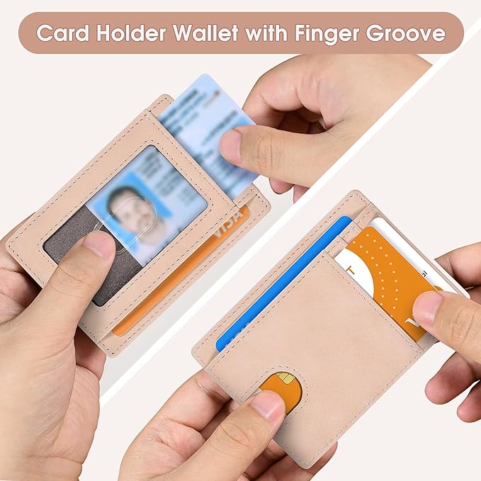 Slim Minimalist Wallet for Men,Front Pocket Wallet RFID Blocking Small Thin Credit Card Holder,ID Card Case Gift for Men and Women Pink