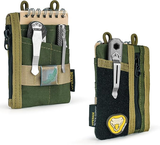 VIPERADE VE18-S Small EDC Pouch, Mini EDC Pocket Organizer for Men, EDC Pocket Organizer, 3 Slots with 2 Zipper Pockets Multitool Pouch