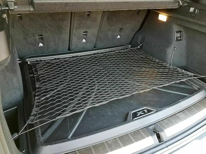 Rear Trunk Organizer Cargo Net for BMW X1 2010-2026 – Floor Style Cargo Net for SUV – Premium Mesh Elastic Car Trunk Organizer Vehicle Carrier Storage – Compatible with X1