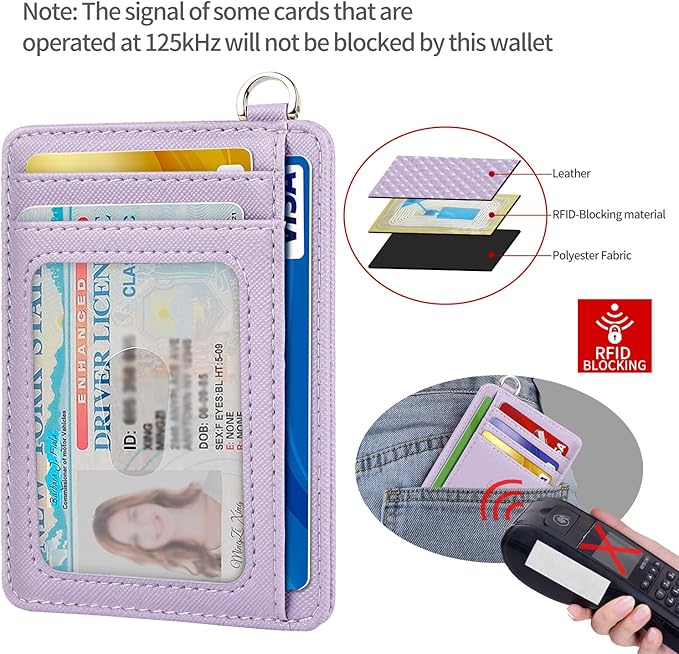 EcoVision Slim Minimalist Front Pocket Wallet, RFID Blocking Credit Card Holder Wallet with Detachable D-Shackle for Men Women