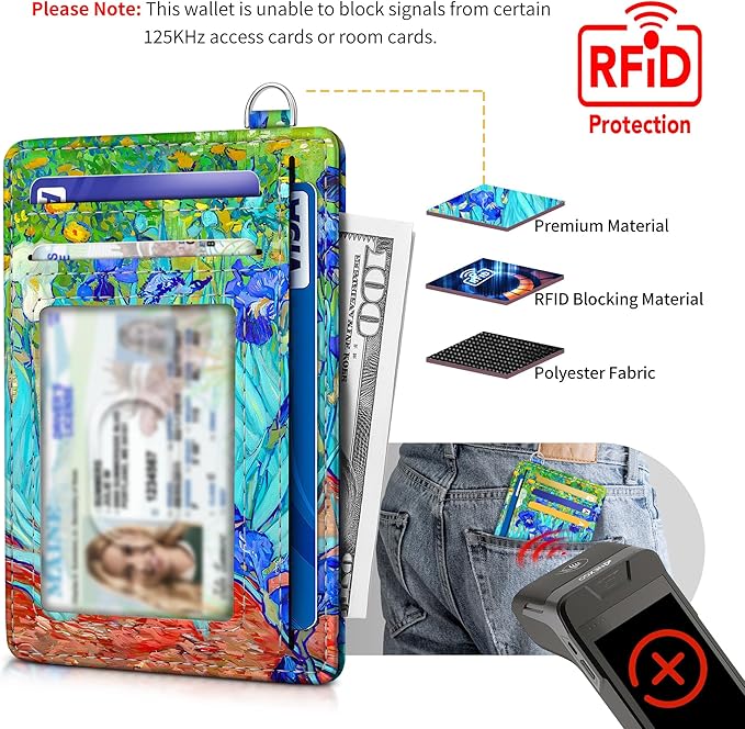 Mayski Slim Wallet, Credit Card Holder for Women, Minimalist Front Pocket RFID Blocking Card Cases, Small Wallet Women Men(Lrises)