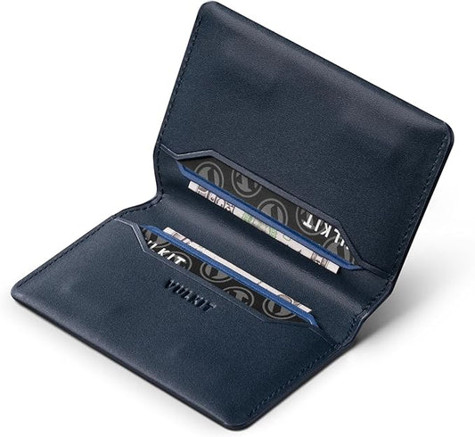 VULKIT Slim Minimalist Card Holder RFID Blocking Leather Credit Card Holder Front Pocket Wallet Magnetic Closure