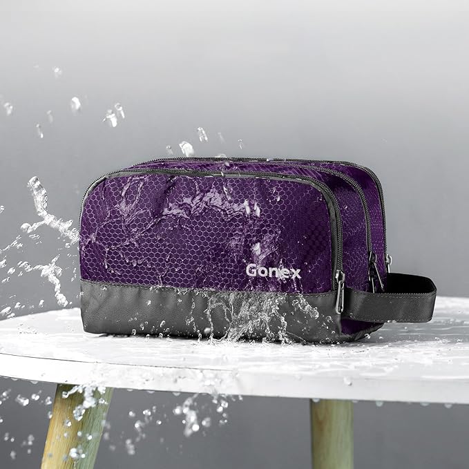 Gonex Travel Toiletry Bag Nylon, Shaving Bag Toiletry Organizer Deep Purple