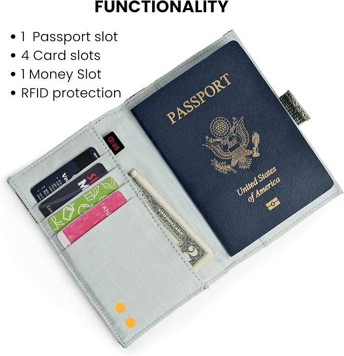 Sherpani Vienna, RFID Blocking Passport Holder, Travel Passport Cover Wallet, Travel Documents Organizer Protector, Travel Gift (Granite)