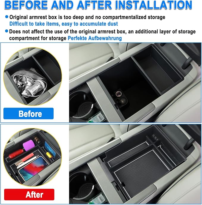 SHAOHAO for 2024 2025 Hyundai Palisade Center Console Organizer Tray for 2023 2024 2025 Hyundai Palisade Accessories SE SEL XRT Limited Calligraphy Armrest Storage Box Insert Tray Palisade 2024 2025