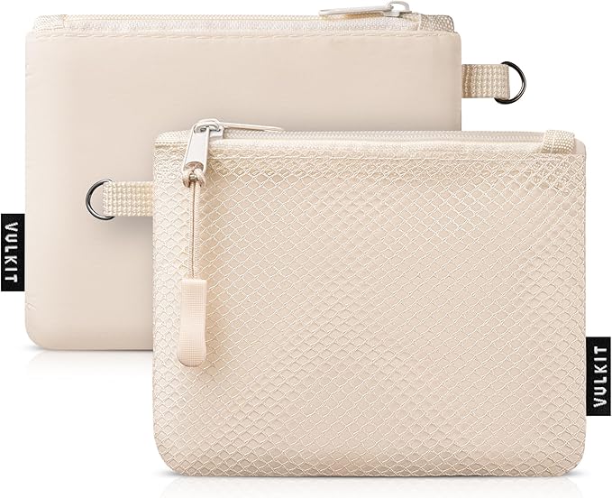 VULKIT Coin Purse Pack of 2 Zipper Wallet Change Purse Slim Travel Pouch Multifunctional Pouch Bag Everyday Carry