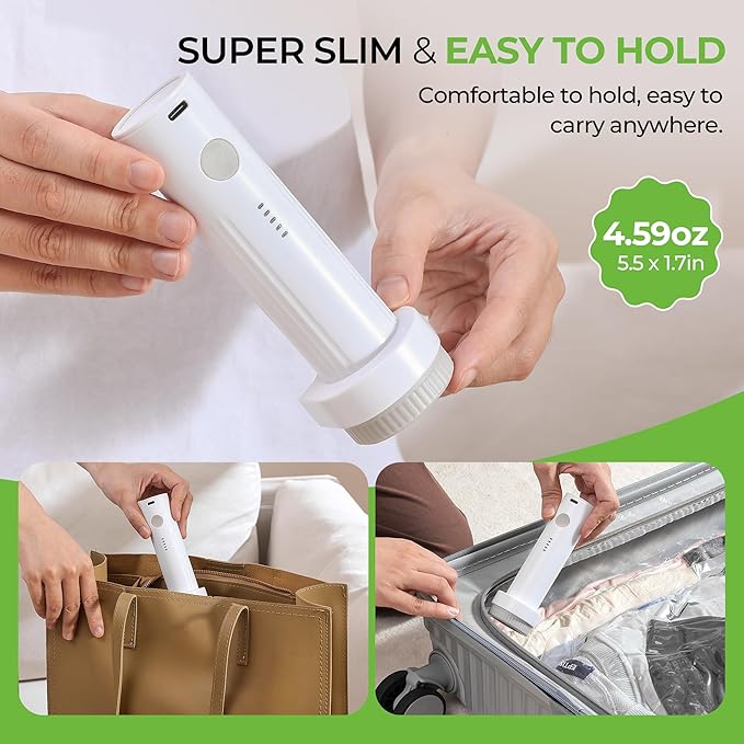 Vacuum Storage Bags for Travel: 15 Pack Compression Packing for Clothes with Rechargeable Air Pump Carry-on Size Vacuum Seal Bags Luggage＆ Suitcase Space Saver Organizer for Clothing