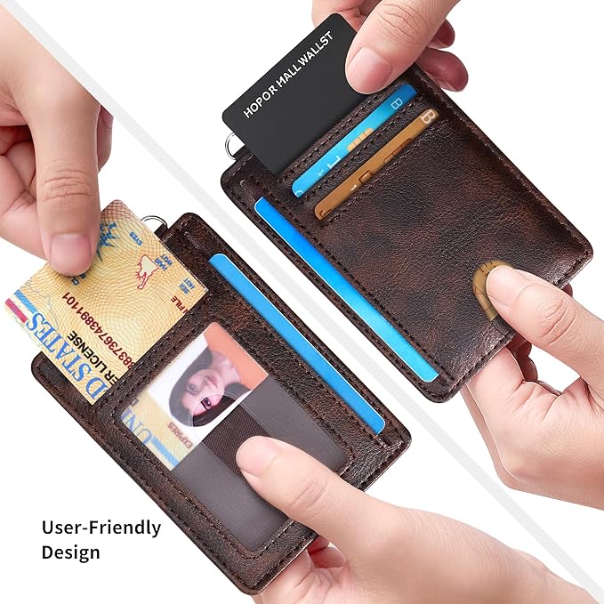 Mayski Slim Wallet, Credit Card Holder for Women, Minimalist Front Pocket RFID Blocking Card Cases, Small Wallet Women Men(MF Brown)