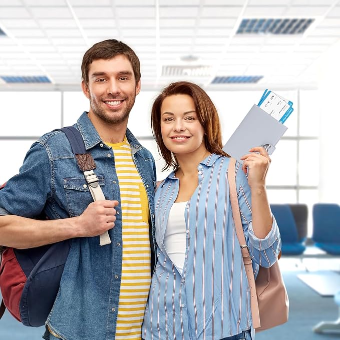 YOXIER Passport-Holder-for-Travel-Women-Men Light blue，lLarge capacity Passports Holders TravelCover Wallet Passport with Pen Holder