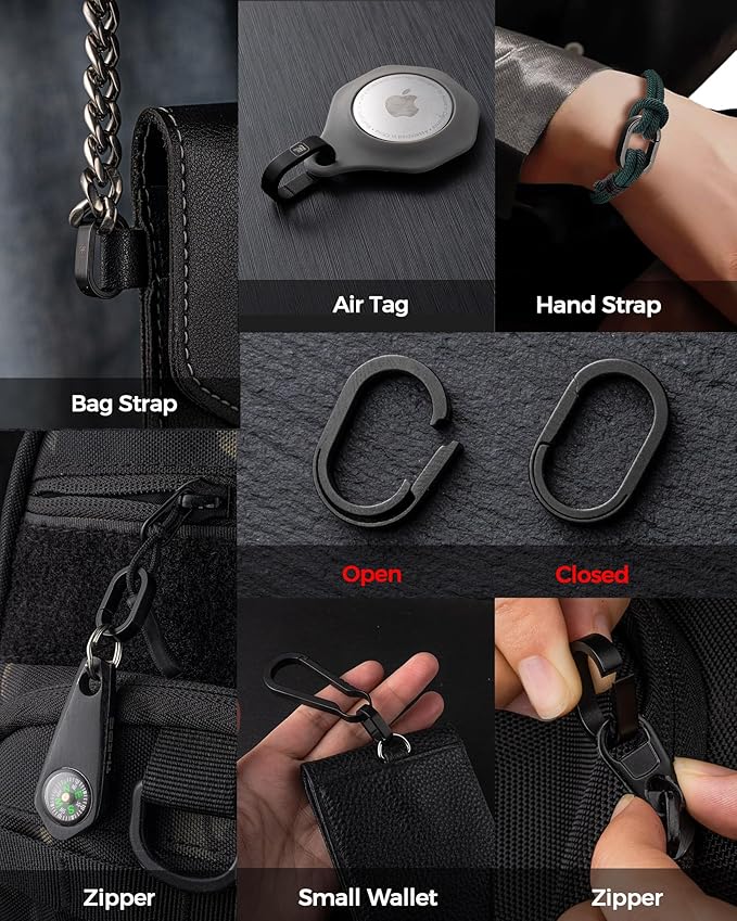 FEGVE Key Ring, Titanium Side Pushing Key Rings Keychain Rings Small Split Keyrings for Men
