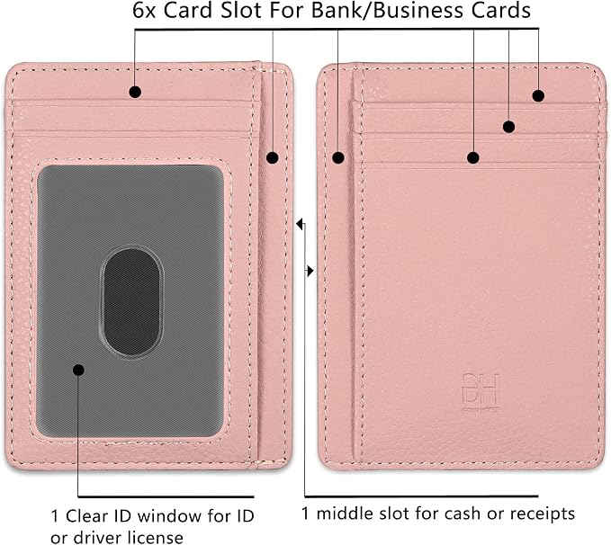 GH GOLD HORSE Slim RFID Blocking Card Holder Minimalist Leather Front Pocket Wallet for Women | Slim