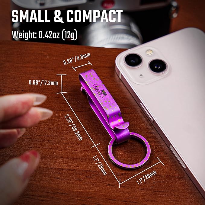 KeyUnity KM00 Titanium Belt Loop Keychain Clip Double Side Quick Release Key Holder with Detachable Key Ring