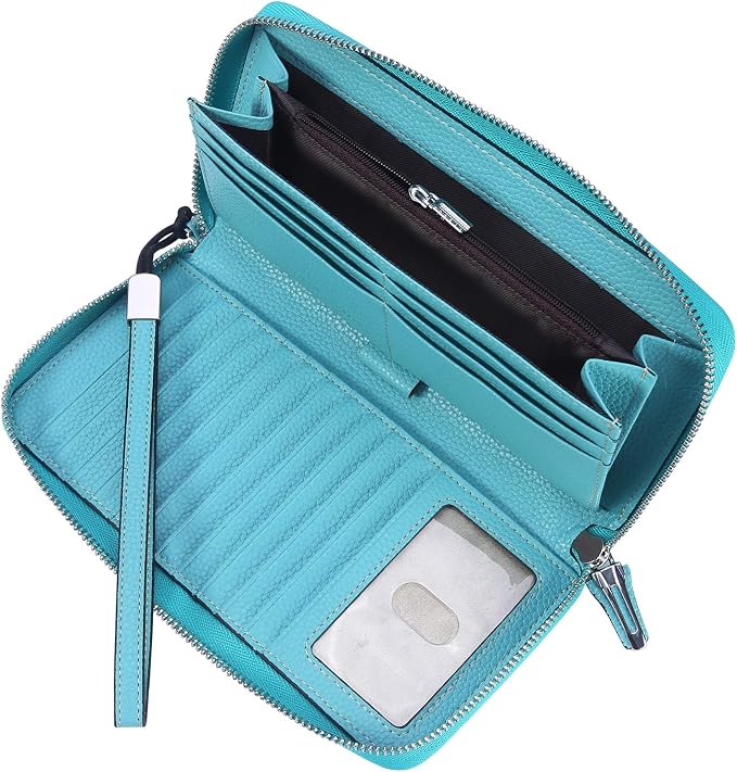 Lavemi Small Compact Women Wallet RFID Blocking Genuine Leather Bifold Purse with ID Windows