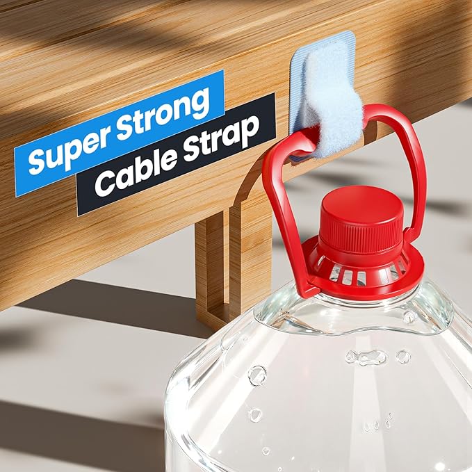 Cable Management Under Desk, 【Up to 15 Cord】【Enhanced Wire Holder】 Reusable Cord Organizer Holder, Adjustable Hook and Loop Cable Ties, Wire Clips Under Table Hider, 20 Pair(Blue)