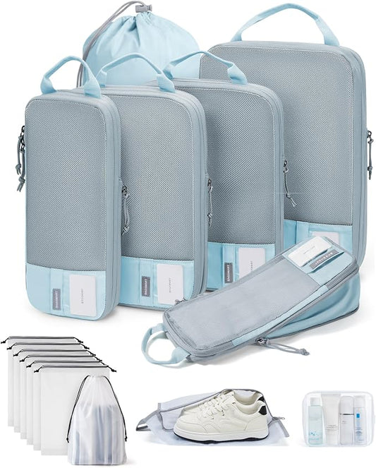 BAGSMART 6 Set /4 Set/2 Set Compression Packing Cubes for Travel, Lightweight Luggage Organizer Bags, Durable Space Saver Bags Travel Essentials
