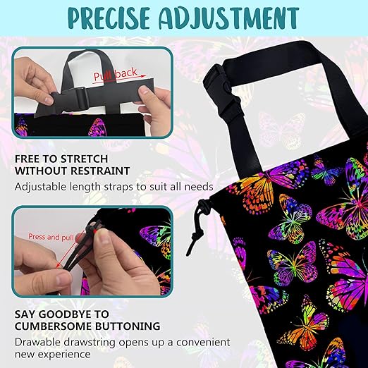 Car Garbage Bag Watercolor Colorful Butterflies Hanging Canvas Car Trash Bag Waterproof Drawstring Car Back Seat Organizer for Car Back Front Seat Console with Adjustable Buckle