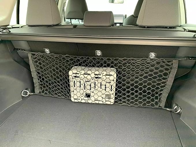 Trunk Organizer Cargo Net for Toyota RAV4 2019–2025 – Envelope Style Cargo Net for SUV – Premium Mesh Elastic Car Trunk Organizer Vehicle Carrier Storage – Compatible with RAV4