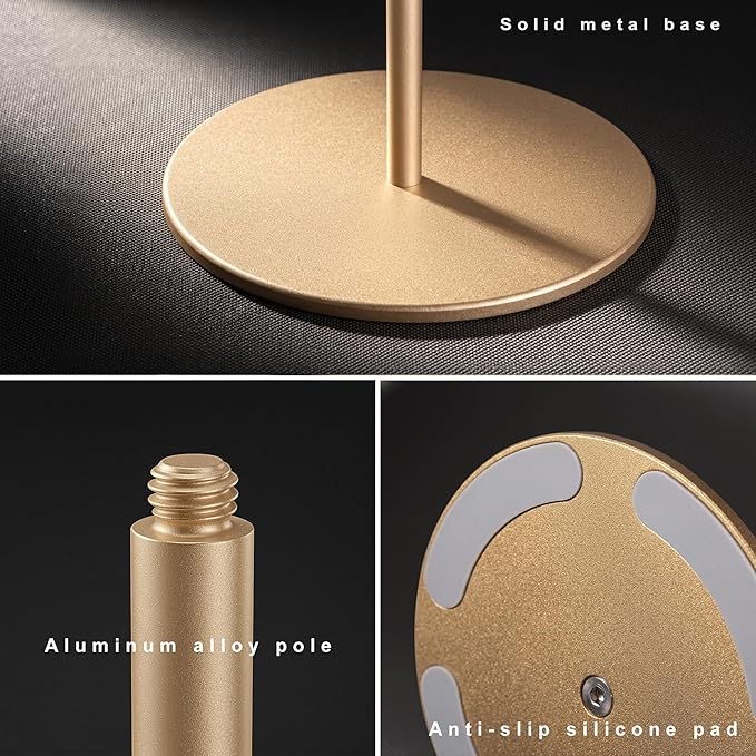 Headphone Stand, Walnut Wood & Aluminum Headset Stand, Nature Walnut Gaming Headset Holder with Solid Heavy Base for All Headphone Sizes (Gold)