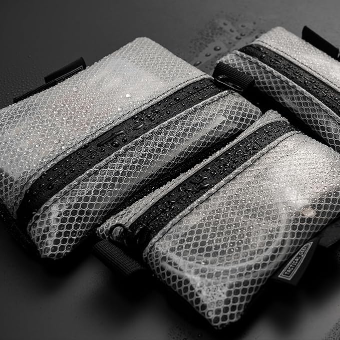 TACTICAL_GEEK Storage A5 EDC Storage Pouch Set, Multi-Purpose Molle EDC Gadget Pouch, Multi-Functional Utility Small Tool Pocket,Luggage Organiser Divider Small Pouch Organizer for Daily Carry (White)