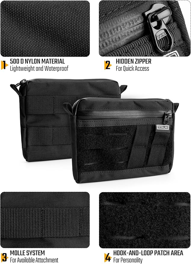 TACTICAL GEEK EDC Pouch Organizer, Nylon Multi-Functional Utility EDC Bag, Multi-Purpose Molle EDC Gadget Organizer, Multitools Pocket Organizer for Daily Carry