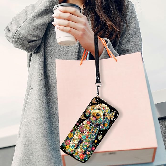 Wristlet Wallet for Women, RFID Blocking Phone Wallet, Large Capacity Zip Around Clutch, Fits iPhone 15 Pro Max, Travel Organizer Purse
