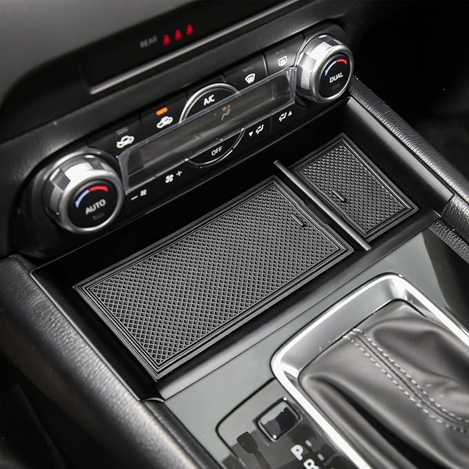HGWEI Center Console Dash Storage Organizer Compatible with Mazda CX-5 2025 2024 2023 2022 Interior Accessories, Armrest Storage Box Dashboard Insert Tray Holder (Not Fit 2026 Models), Black