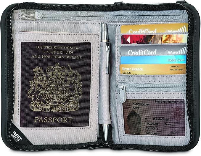 Pacsafe Rfidsafe V150 Anti-theft Blocking Compact Passport Wallet, Black