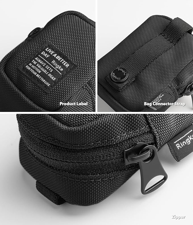 Ringke Mini Pouch Block, Small Bag for Universal Wireless Ear Buds, Durable Waterproof Keychain Backpack Accessories for AirPods Pro 3 & 2 & 1, AirPods 4 & 3 & 2 & 1 Case