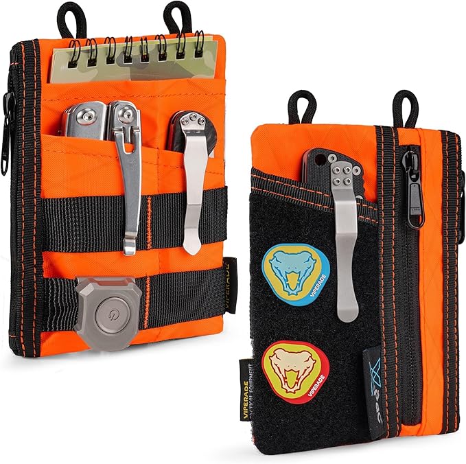 VIPERADE VE18 EDC Pouch, Pocket Organizer for Men, EDC Pocket Organizer, 3 Slots with 2 Zipper Pockets, Multitool Pouch