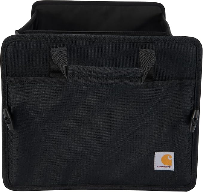 Carhartt Universal Collapsible Cargo Trunk Organizer, Portable Accessory Storage Organizer for Automotive, SUV, Trucks & Cars, Black, One Size