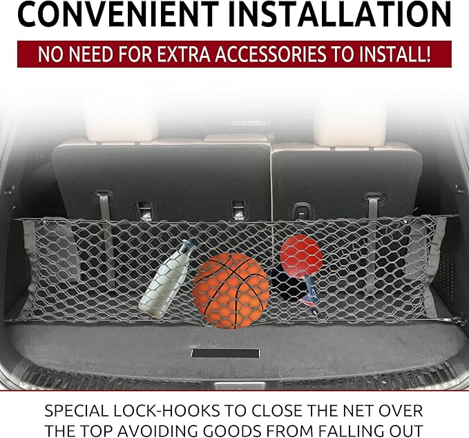 Envelope Style Automotive Elastic Trunk Mesh Cargo Net for KIA Telluride 2020-2024 - Premium Trunk Organizers and Storage - Luggage Net for SUV - Best Car Organizer for KIA Telluride