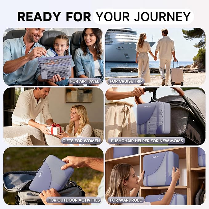 OlarHike 11 Set Packing Cubes for Travel, Gifts for Women Mom,Anti-Tearing Suitcase Organizer with Over 1000 pcs Mesh Holes,Vacation Essentials & Accessories for Cruise Ship