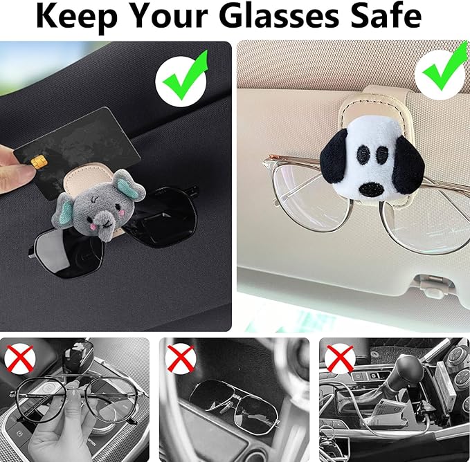 Avocado Sunglasses Holder for Car Visor,Magnetic Leather Sunglass Holder,Ticket Card Clip Sunglasses Mount,Cars Visor Accessories Gadgets Avocados Car Decor,Avocado Gifts for Women,Men,Mom