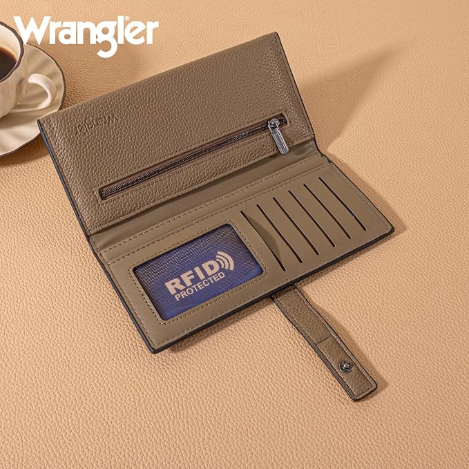 Montana West X Wrangler Wallets Women RFID Blocking Bifold Wallets, Card Cases & Money Organizers Clutch Wallet