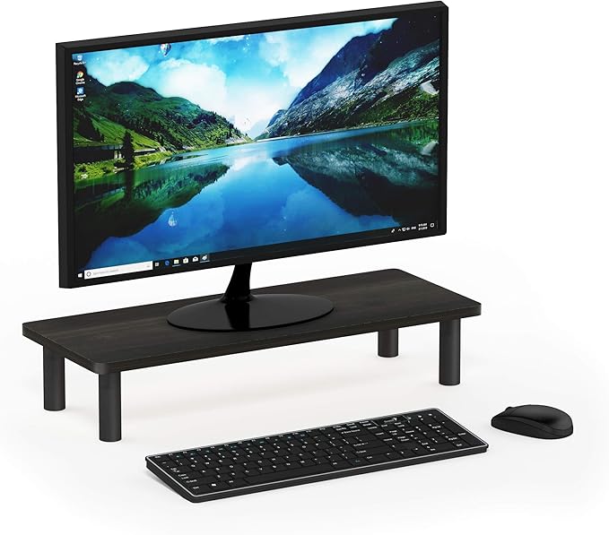 Furinno Turn-N-Tube Monitor Riser Stand, Espresso/Black