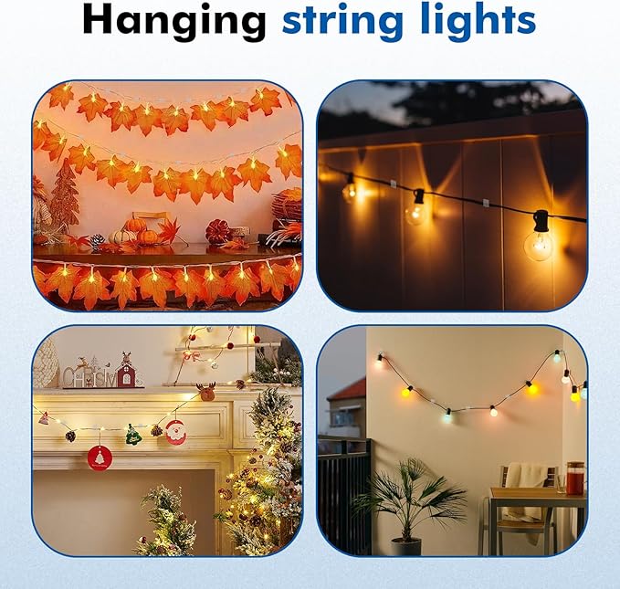 120 PCS Cable Clips, Small, Clear,Christmas Light Clips, Cable Management Wire Organizer Cord Holder for Under Desk, Car, Wall, TV PC Ethernet Cable
