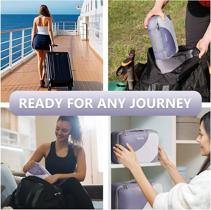 8 Set Packing Cubes for Travel, Gifts for Women Mom,Anti-Tearing Suitcase Organizer,OlarHike Vacation Essentials & Accessories for Cruise Ship